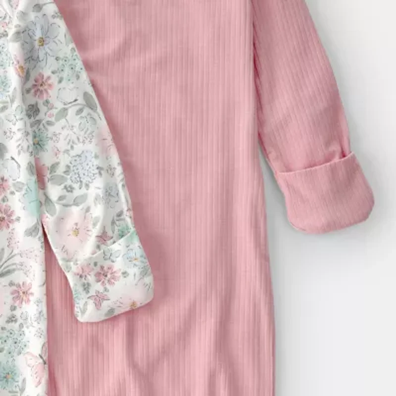 Carter's Purelysoft Baby Girls Round Neck Long Sleeve 2-pc. Nightgown