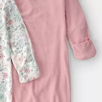 Carter's Purelysoft Baby Girls Round Neck Long Sleeve 2-pc. Nightgown