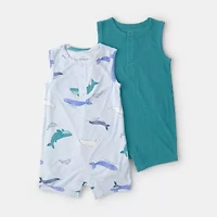 Carter's Purelysoft Baby Boys Sleeveless Animal 2-pc. Romper