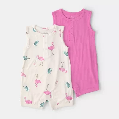 Carter's Purelysoft Baby Girls Sleeveless Animal 2-pc. Romper