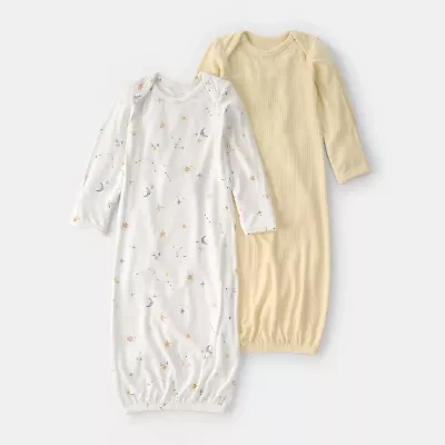 Carter's Purelysoft Baby Girls Round Neck Long Sleeve 2-pc. Nightgown