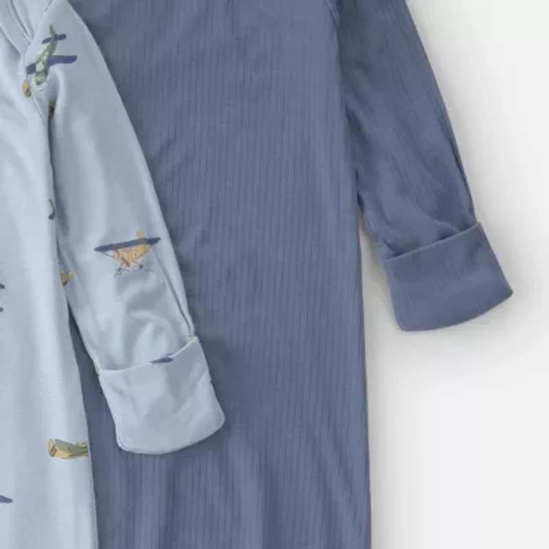 Carter's Purelysoft Baby Boys Round Neck Long Sleeve 2-pc. Nightgown