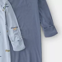 Carter's Purelysoft Baby Boys Round Neck Long Sleeve 2-pc. Nightgown