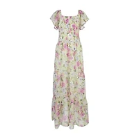 Speechless Big Kid Girls Short Sleeve Floral Maxi Dress