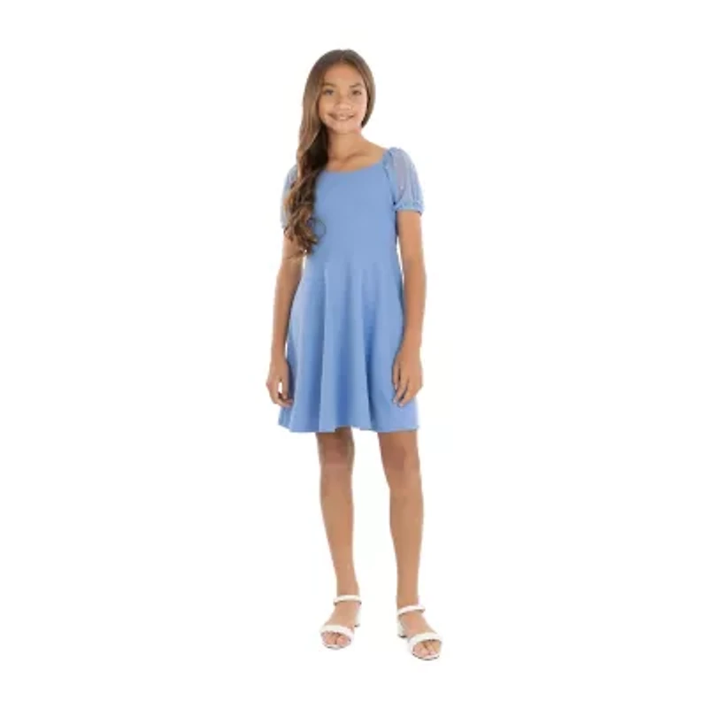 Speechless Big Kid Girls Short Sleeve A-Line Dress