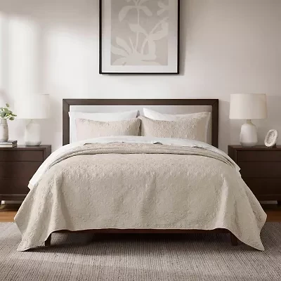 Madison Park Mansfield Antimicrobial Treated Reversible Quilt Set