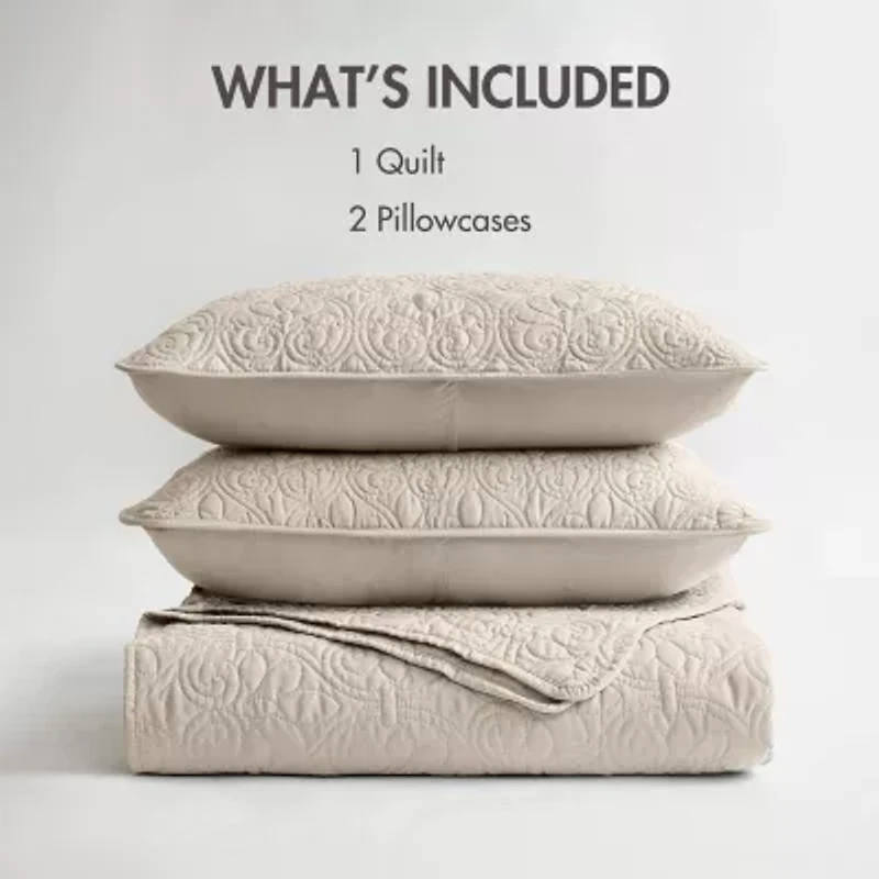 Madison Park Mansfield Antimicrobial Treated Reversible Quilt Set