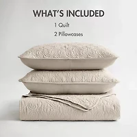 Madison Park Mansfield Antimicrobial Treated Reversible Quilt Set