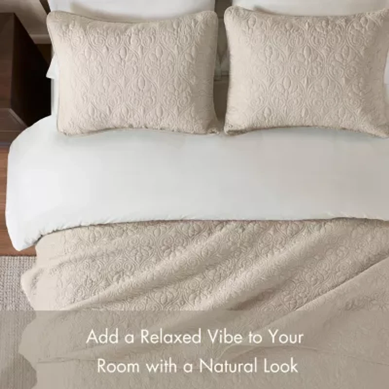 Madison Park Mansfield Antimicrobial Treated Reversible Quilt Set