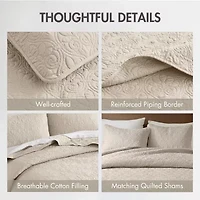 Madison Park Mansfield Oversized Antimicrobial Treated 3pc Bedspread Set