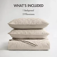 Madison Park Mansfield Oversized Antimicrobial Treated 3pc Bedspread Set