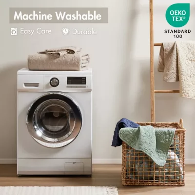 Madison Park Mansfield Oversized Antimicrobial Treated 3pc Bedspread Set