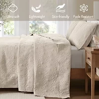 Madison Park Mansfield Oversized Antimicrobial Treated 3pc Bedspread Set