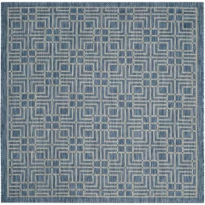 Safavieh Courtyard Collection Adelaide Geometric Indoor/Outdoor Square Area Rug