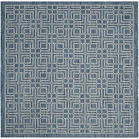 Safavieh Courtyard Collection Adelaide Geometric Indoor/Outdoor Square Area Rug