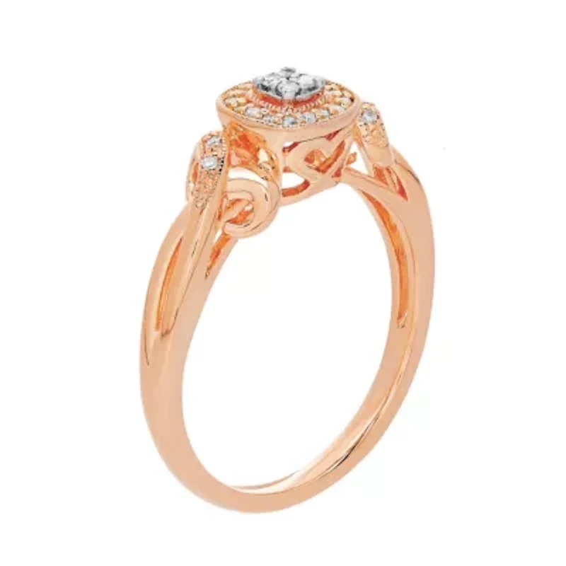 Womens 1/10 CT. T.W. Genuine White Diamond Sterling Silver Promise Ring
