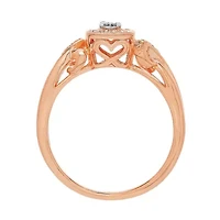 Womens 1/10 CT. T.W. Genuine White Diamond Sterling Silver Promise Ring