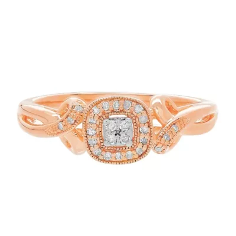 Womens 1/10 CT. T.W. Genuine White Diamond Sterling Silver Promise Ring