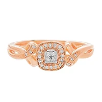 Womens 1/10 CT. T.W. Genuine White Diamond Sterling Silver Promise Ring