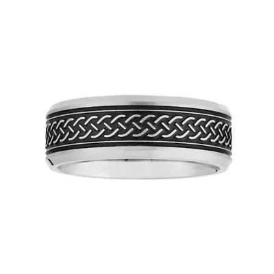 Mens 7.5MM Stainless Steel Wedding Band