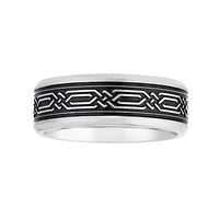 Mens 7.5MM Stainless Steel Wedding Band