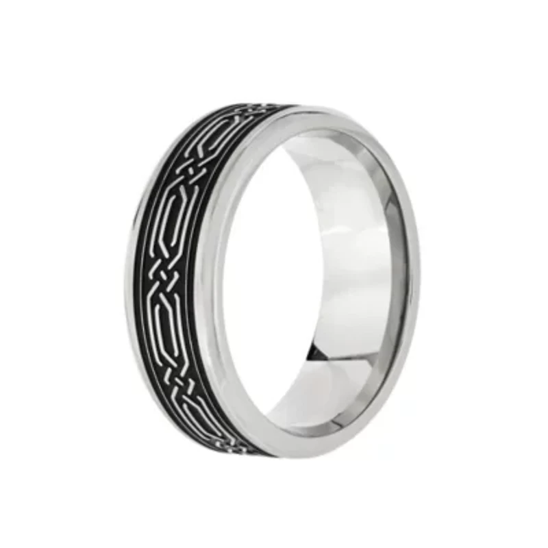 Mens 7.5MM Stainless Steel Wedding Band