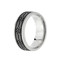Mens 7.5MM Stainless Steel Wedding Band
