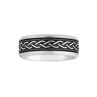 Mens 7.5MM Stainless Steel Wedding Band