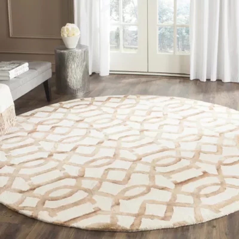 Safavieh Dip Dye Collection Diamond Geometric Round Area Rug
