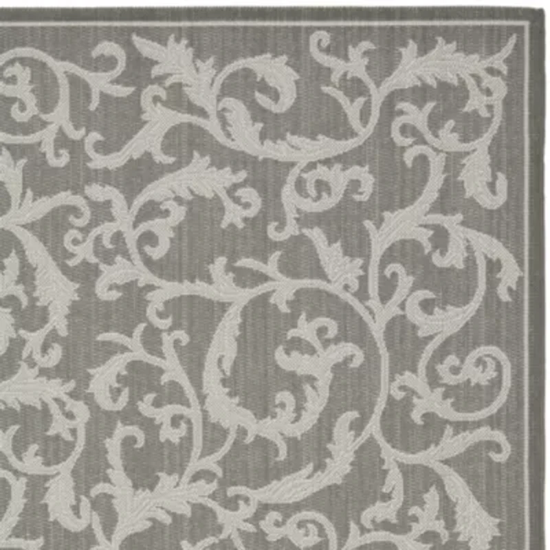 Safavieh Courtyard Collection Horatio Floral Indoor/Outdoor Runner Rug