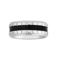 Mens 9MM Stainless Steel Wedding Band
