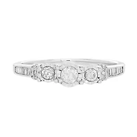 Womens 1/3 CT. T.W. Genuine White Diamond 10K White Gold Engagement Ring