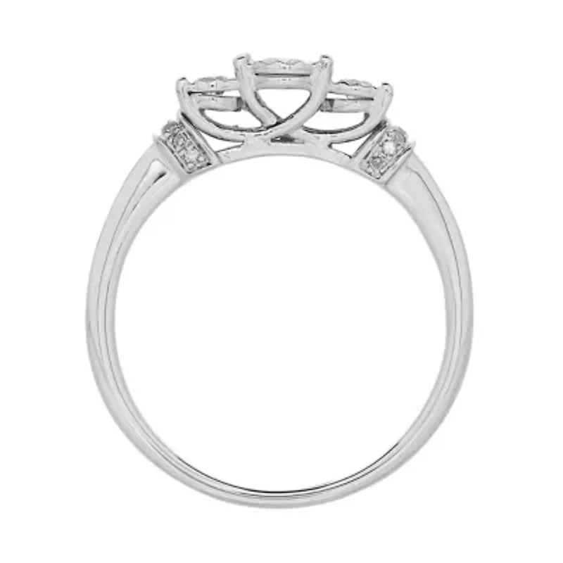 Womens 1/3 CT. T.W. Genuine White Diamond 10K White Gold Engagement Ring