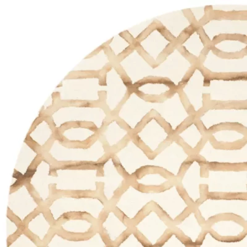 Safavieh Dip Dye Collection Diamond Geometric Round Area Rug