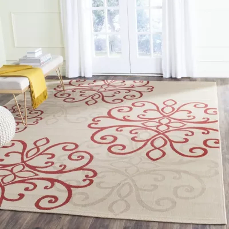 Safavieh Courtyard Collection Mortimer Floral Indoor/Outdoor Area Rug