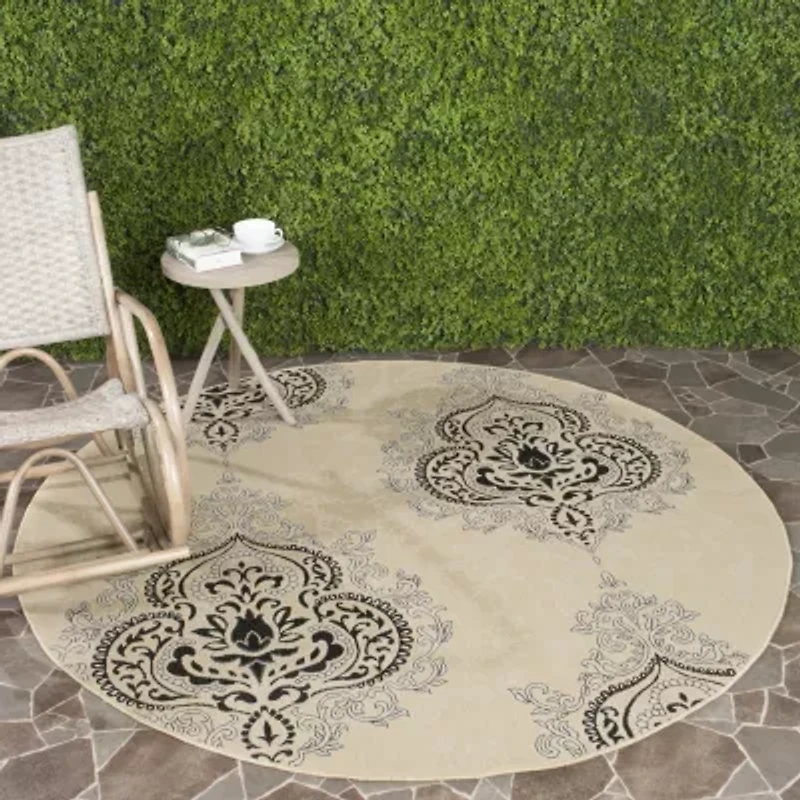 Safavieh Courtyard Collection Dedrick Medallion Indoor/Outdoor Round Area Rug