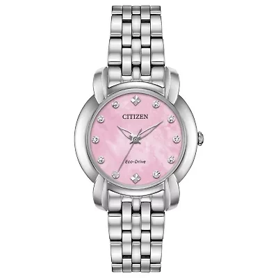 Citizen Womens Silver Tone Stainless Steel Bracelet Watch Em0710-54y
