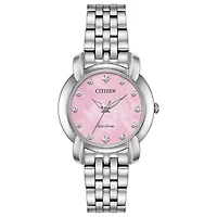 Citizen Womens Silver Tone Stainless Steel Bracelet Watch Em0710-54y