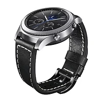 Samsung Galaxy 46mm Compatible Mens Black Leather Watch Band Gp-R765breeeaa