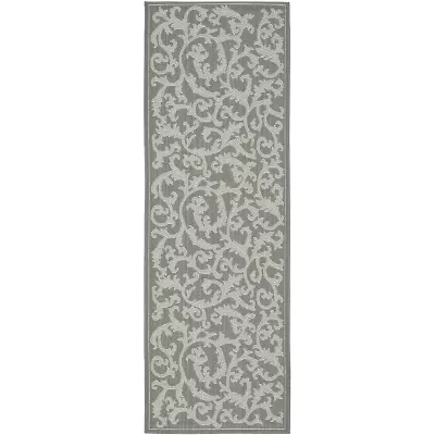 Safavieh Courtyard Collection Horatio Floral Indoor/Outdoor Runner Rug