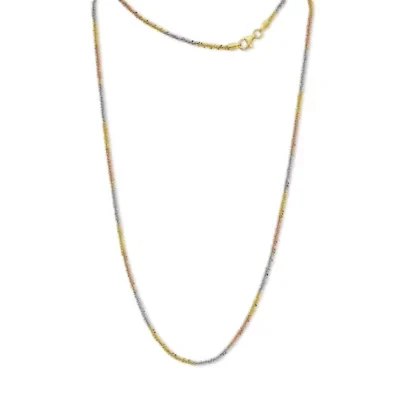Made in Italy Womens 24K Gold Over Silver Sterling Silver 18 Inch Chain Necklace