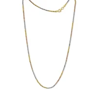 Made in Italy Womens 24K Gold Over Silver Sterling Silver 18 Inch Chain Necklace