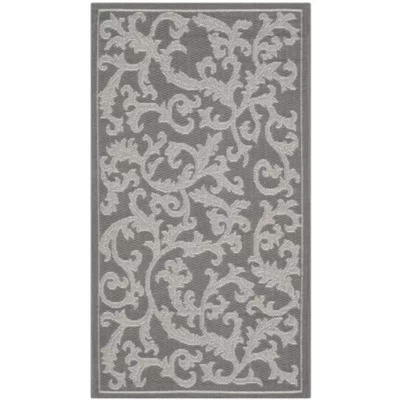 Safavieh Courtyard Collection Horatio Floral Indoor/Outdoor Area Rug