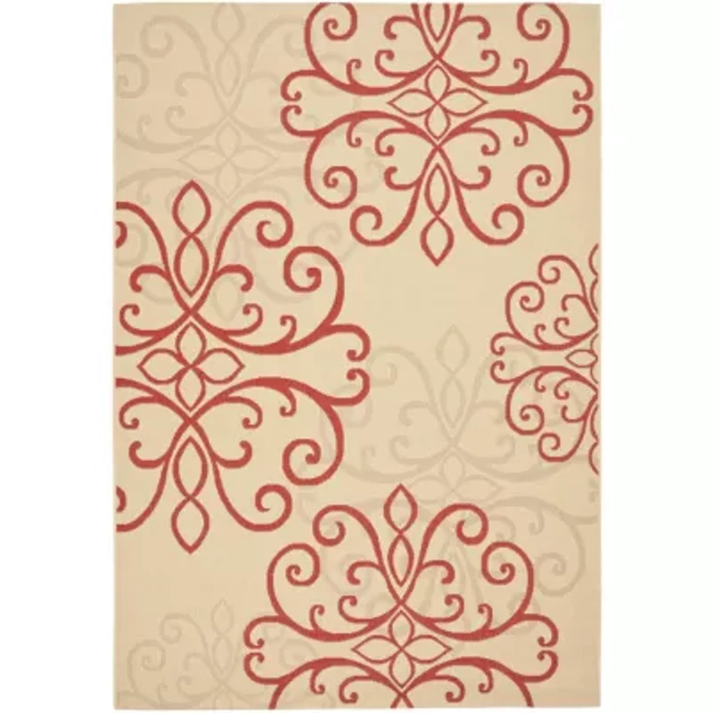 Safavieh Courtyard Collection Mortimer Floral Indoor/Outdoor Area Rug