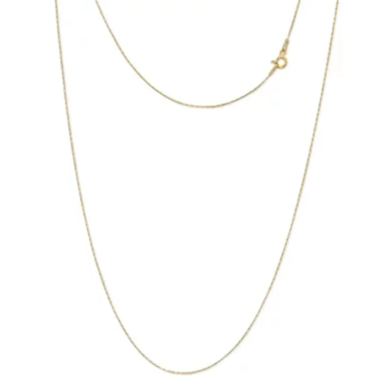Made in Italy Womens 24K Gold Over Silver Sterling Silver 24 Inch Link Chain Necklace