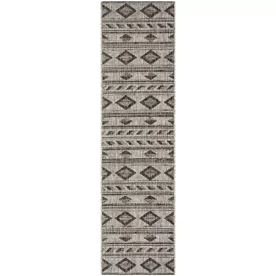 Safavieh Courtyard Collection Luana Geometric Indoor/Outdoor Runner Rug
