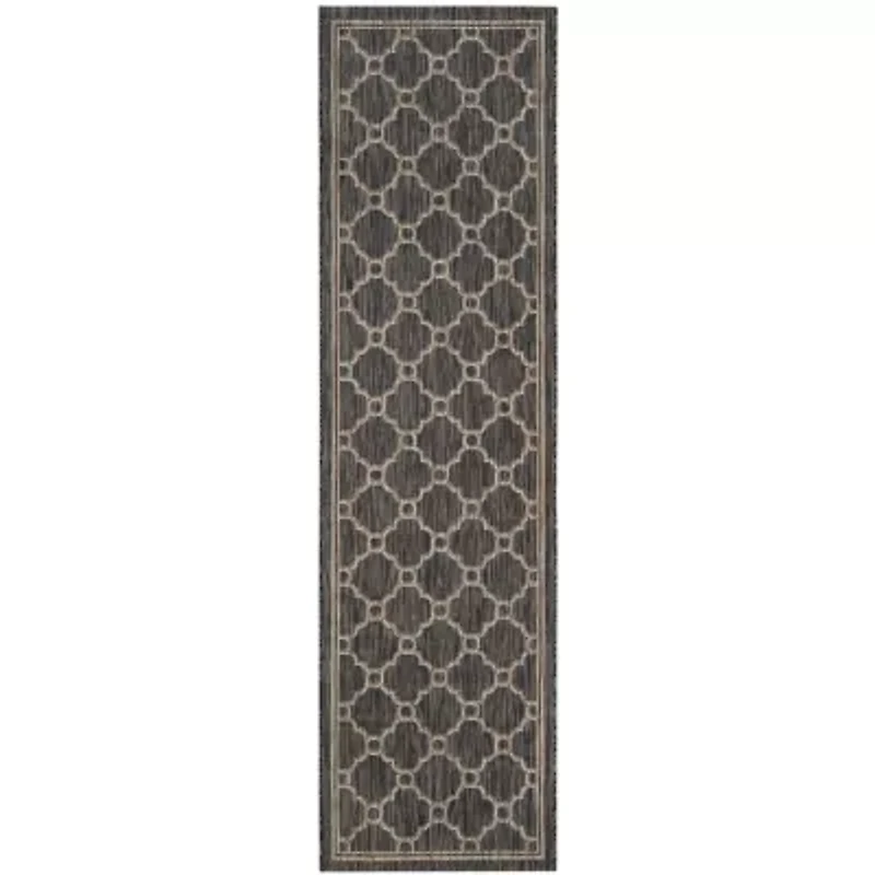 Safavieh Courtyard Collection Ian Geometric Indoor/Outdoor Runner Rug
