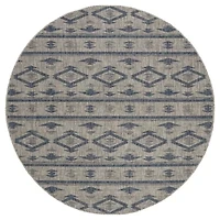Safavieh Courtyard Collection Easton Geometric Indoor/Outdoor Round Area Rug