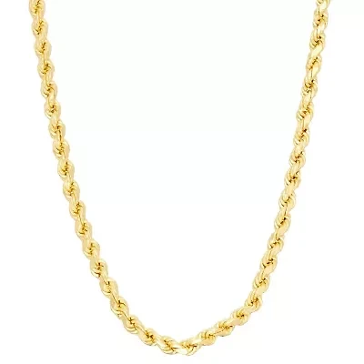 14K Gold Over Silver 20 - 30 Inch Solid Rope Chain Necklace