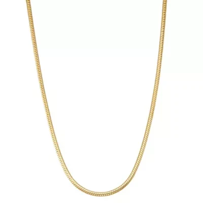 Mens 14K Gold Over Silver 20 Inch Snake Chain Necklace